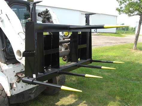 skid steer bale speer|skid steer bale fork attachments.